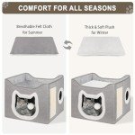 Cozy Foldable Cat House with Fluffy Ball