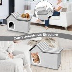 Cozy 2-in-1 Cat House with Removable Cushions