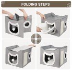Cozy Foldable Cat House with Fluffy Ball