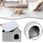 Cozy 2-in-1 Cat House with Removable Cushions