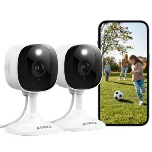 2-Pack 2K Indoor Pet Dog Security Cameras