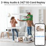 2-Pack 2K Indoor Pet Dog Security Cameras