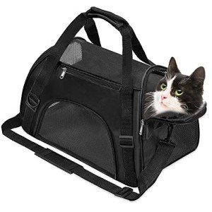 Portable Soft-Sided Cat Carrier Bag with Strap