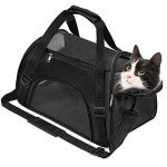 Portable Soft-Sided Cat Carrier Bag with Strap