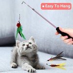 Interactive Feather Wand Toys for Indoor Cats