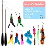 Interactive Feather Wand Toys for Indoor Cats
