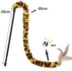 Interactive Cat Feather Teaser Wand with Bells