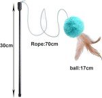 Interactive Cat Feather Teaser Wand with Bells