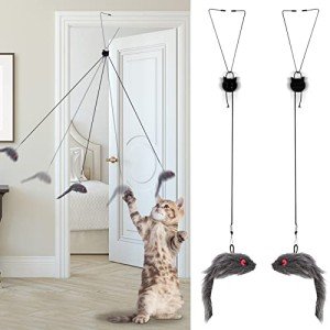 2-Pack Hanging Cat Toys for Interactive Play