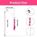 Interactive Cat Feather Wand Toy with Bell Pompom