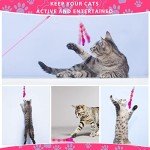 Interactive Cat Feather Wand Toy with Bell Pompom