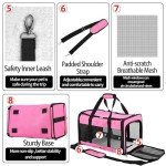 Portable Soft-Sided Cat Carrier Bag - Pink