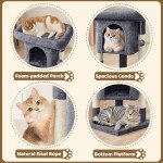 Cat Tree Tower with Condo and Perches - Dark Grey