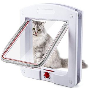 4-Way Locking Cat Door with Magnetic Closure