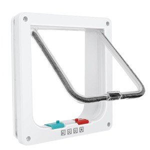 Window Cat Door with 4-Way Lock, Weatherproof