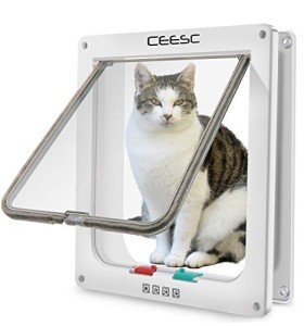 Large 4-Way Locking Cat Flap Door, White