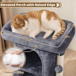 Cat Tree Tower with Condo and Perches - Dark Grey