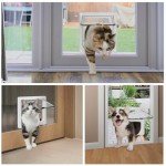 Window Cat Door with 4-Way Lock, Weatherproof