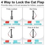 Window Cat Door with 4-Way Lock, Weatherproof