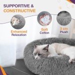 Cozy Plush Donut Cat Bed - Grey 50cm