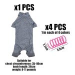 Cat Recovery Suit with 4 Spring Toys - Grey