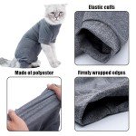 Cat Recovery Suit with 4 Spring Toys - Grey