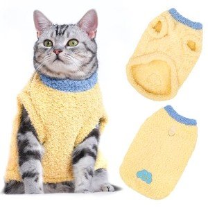 Cozy Yellow Cat Sweater for Small to Medium Cats