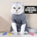 Cat Recovery Suit with 4 Spring Toys - Grey