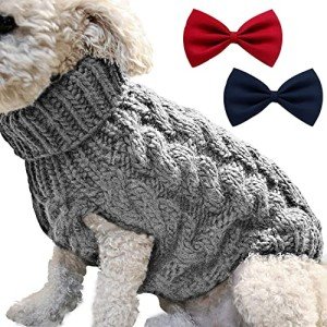Cute Knitted Sweater and Bow Tie Set for Cats