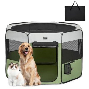 Petsfit Foldable Indoor Puppy Playpen - Green