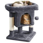 Cat Tree Tower with Condo and Perches - Dark Grey