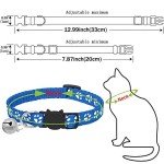 12-Pack Adjustable Reflective Cat Collars with Bells