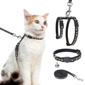 Adjustable Glow-in-the-Dark Cat Harness with Leash
