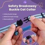 Reflective Cat Collars with Bells - Adjustable Set
