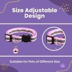 Reflective Cat Collars with Bells - Adjustable Set