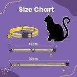 Reflective Cat Collars with Bells - Adjustable Set