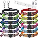 14-Piece Reflective Cat Collar Set with Bells