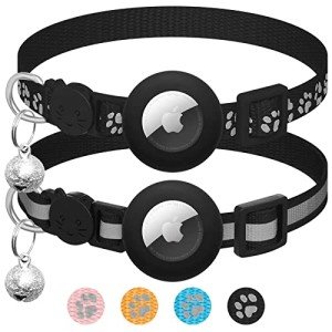 2-Pack Reflective Breakaway Cat Collars with Airtag