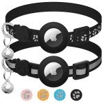 2-Pack Reflective Breakaway Cat Collars with Airtag