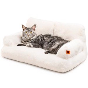 Stylish Fluffy Cat Bed for Indoor Use