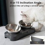 PewinGo Elevated Cat Bowl with Stainless Steel Feeder