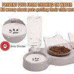 Cat Food and Water Bowl Set with Stand