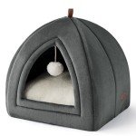 Cozy Hooded Cat Cave Bed - Dark Grey