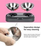 PewinGo Elevated Cat Bowl with Stainless Steel Feeder