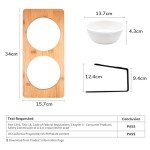 FUKUMARU Elevated Cat Bowls with Bamboo Stand