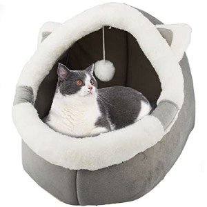 Cozy Cat Bed with Toy and Removable Pillow