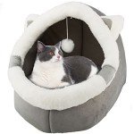 Cozy Cat Bed with Toy and Removable Pillow