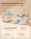 Stainless Steel Cat Water Fountain - 2.2L Dispensing