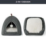 Cozy Hooded Cat Cave Bed - Dark Grey