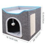 Cozy Foldable Cat Bed with Scratching Board